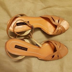 Light Orange Antonio Melani Ankle Strap Heels